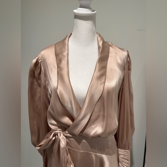 Zimmermann silk wrap dress in blush Size 0 - Picture 7 of 12